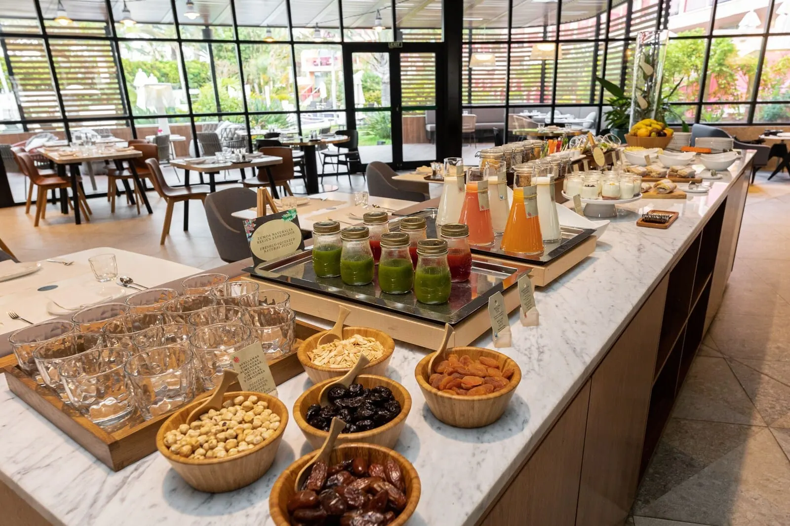 Sir Anthony: A buffet with various food items and beverages