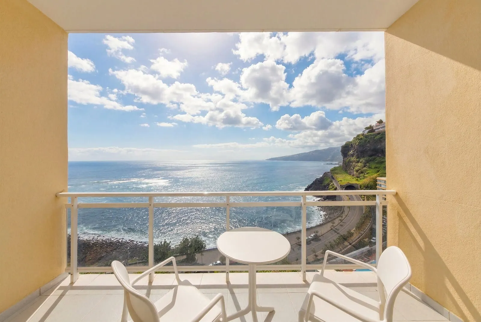 Bahia Principe Explore San Felipe: A balcony with a white table and chairs