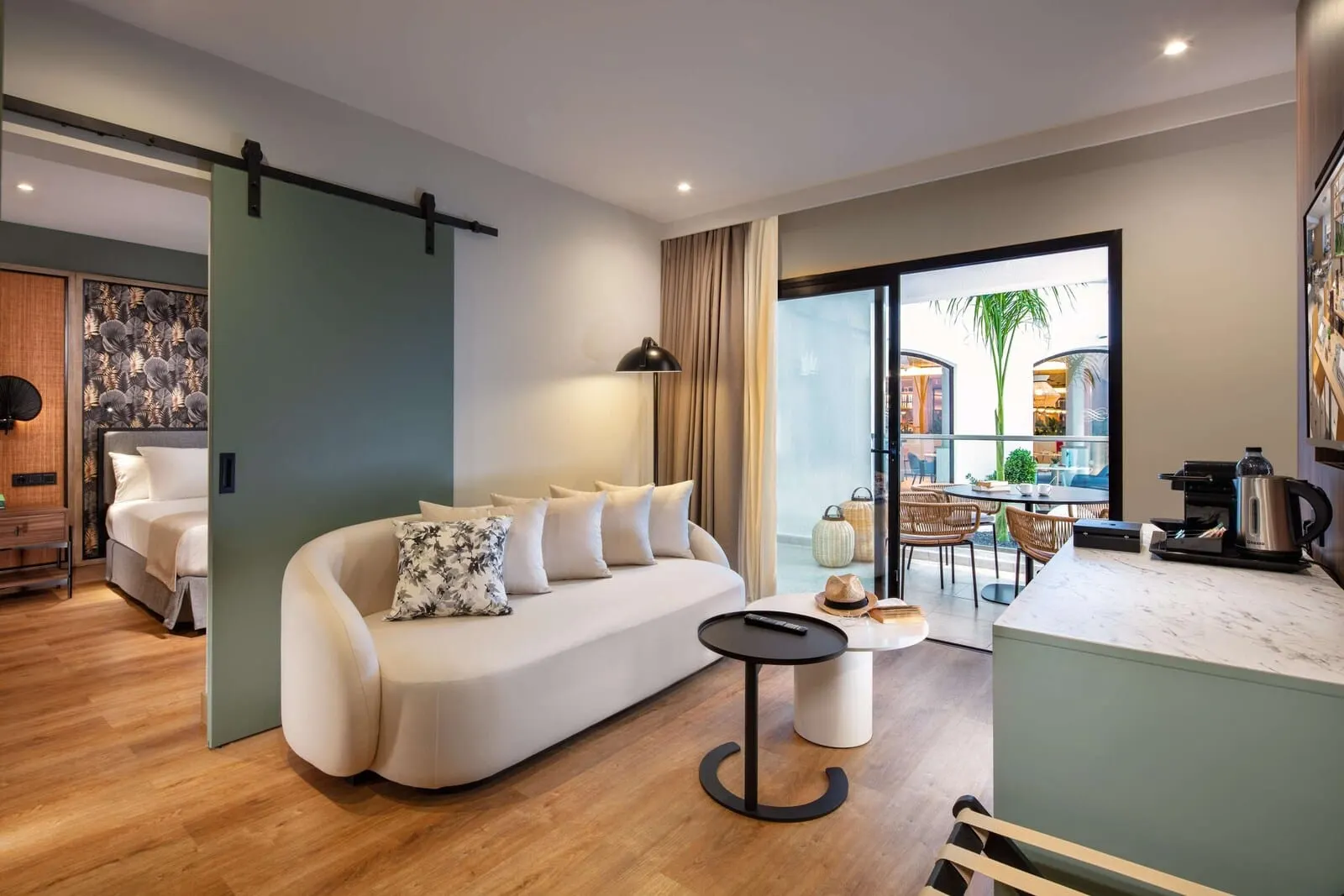 Princess Inspire Tenerife: A modern living room with a sofa, a coffee table
