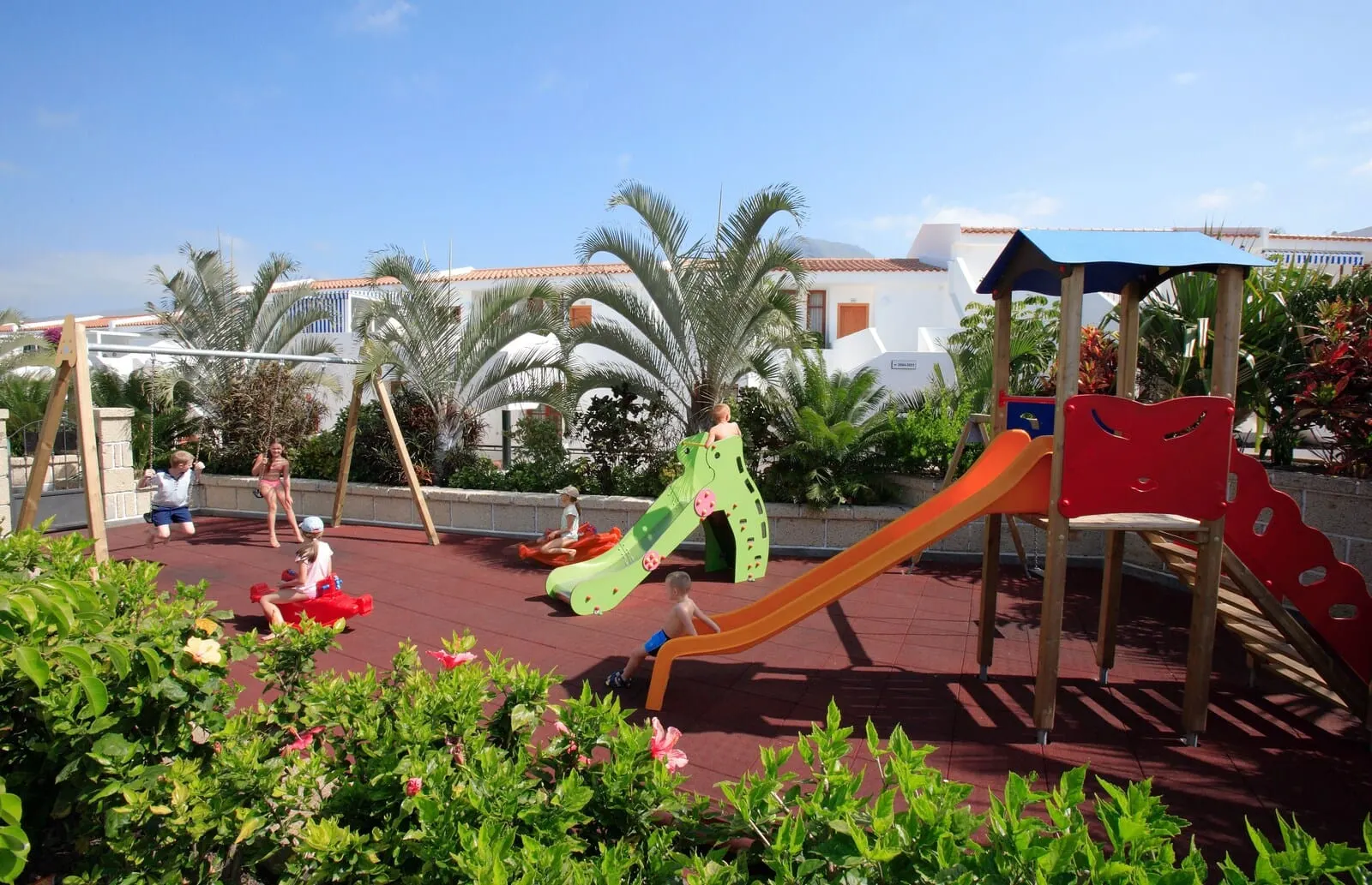 Malibu Park: A playground with slides and swings
