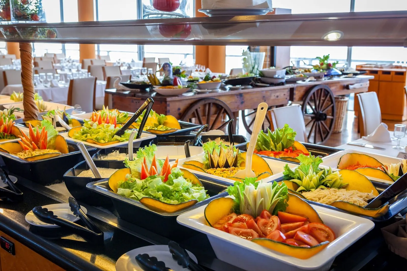 Best Semiramis: A buffet with various food items and serving utensils