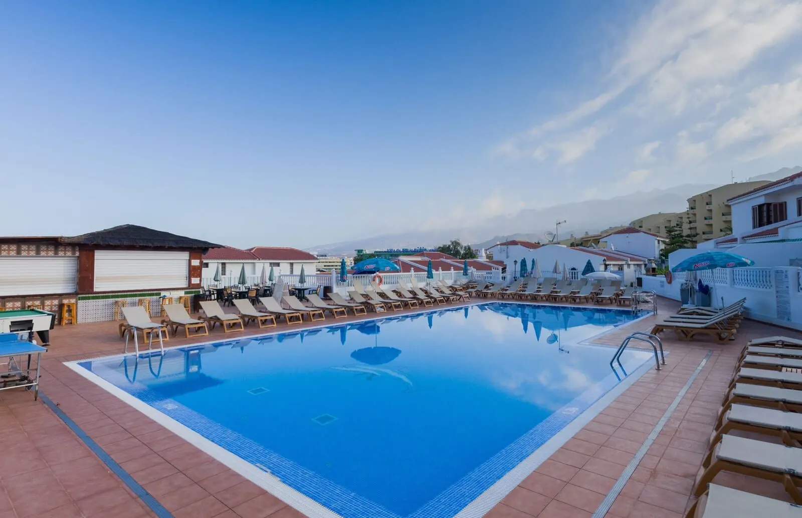 Tinerfe Garden: A swimming pool with lounge chairs and umbrellas